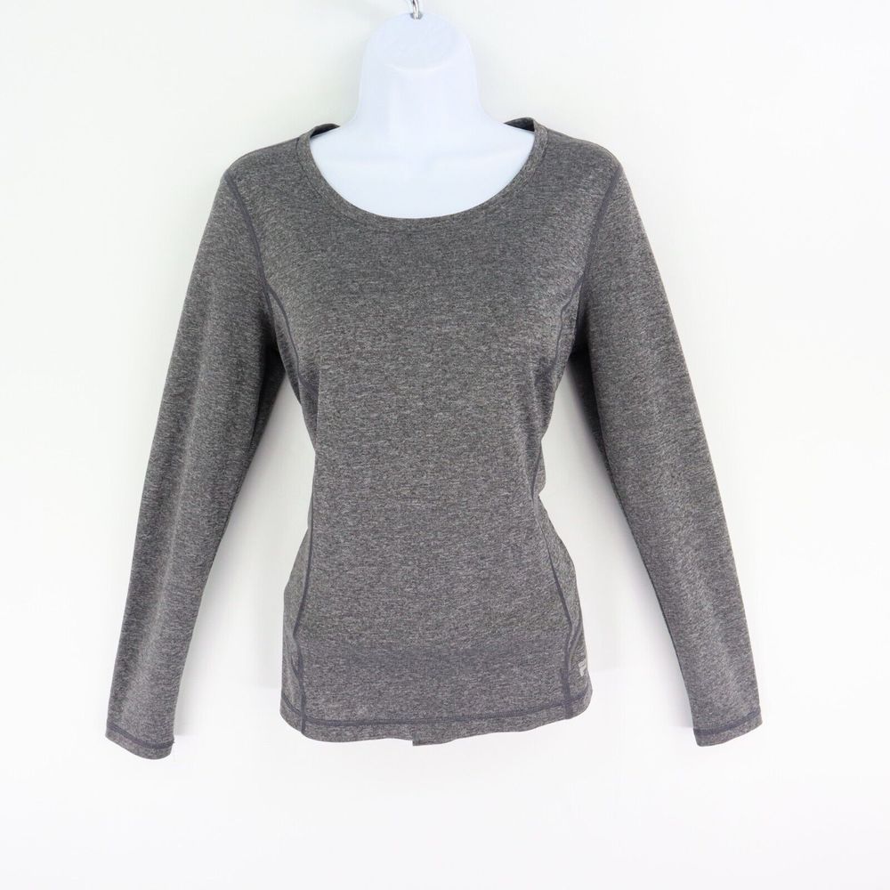 Fila Sport Activewear Shirt Long Sleeves Womens M Gray Heathered Live In Motion